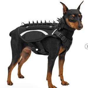 OneTigris Protective Stegosaur Dog harness with Rivets,Size Small